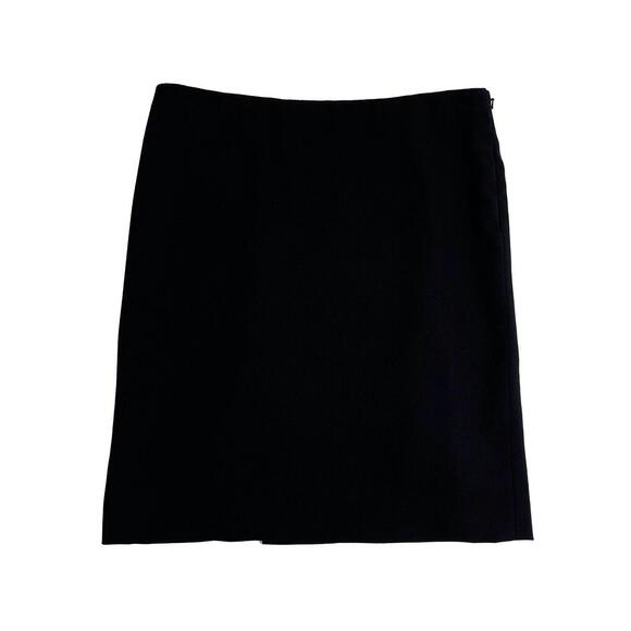 Valentino Women’s Size 4 Black Ruffle Back Virgin Wool Zip Side Designer Skirt - Picture 1 of 8